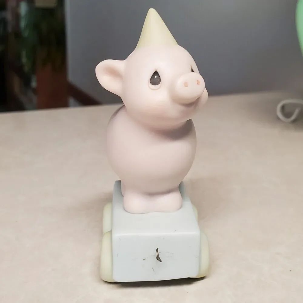Precious Moments Birthday Train Age 3 “Heaven Bless Your Special Day” Pig